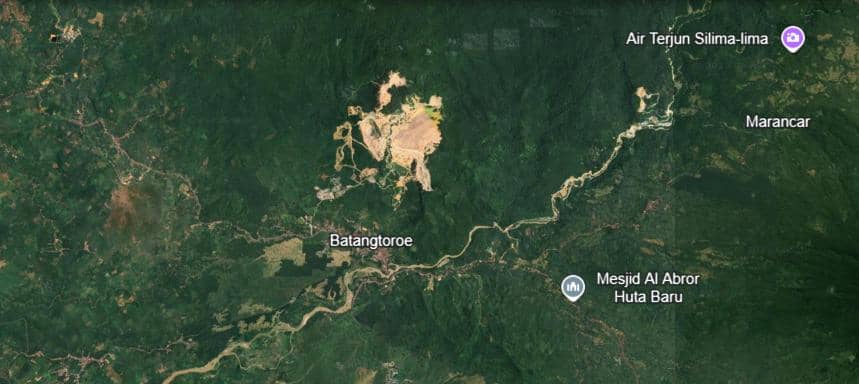 Citra satelit di Kawasan Konsesi Agrincourt Resources