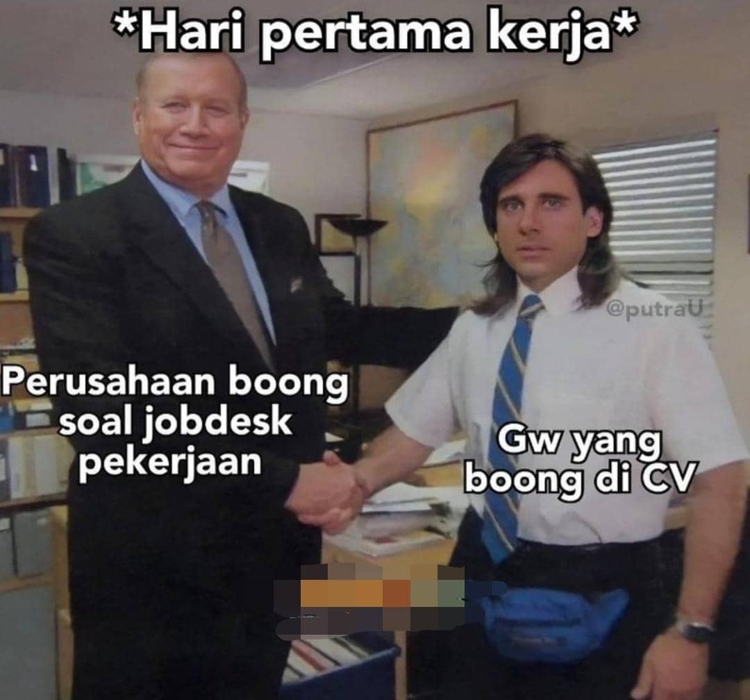 meme hari pertama kerja