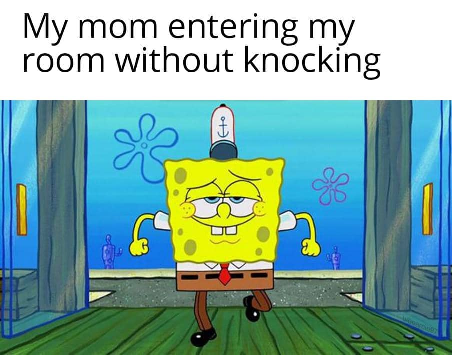 meme SpongeBob tentang pintu