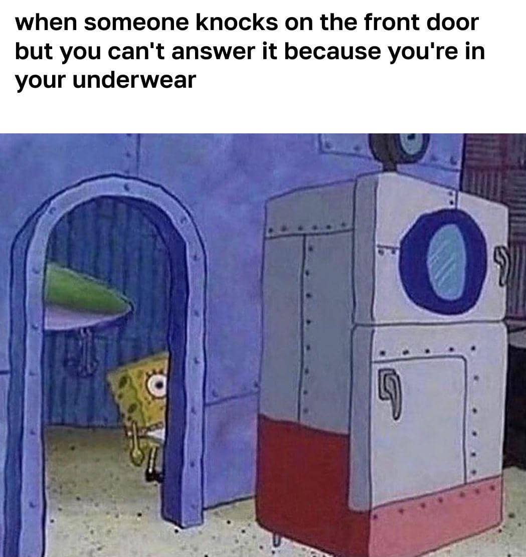 meme SpongeBob tentang pintu