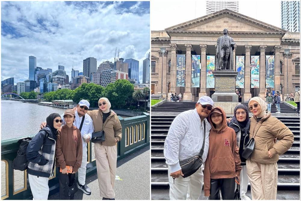 Marissya Icha dan keluarga saat liburan ke Melbourne.