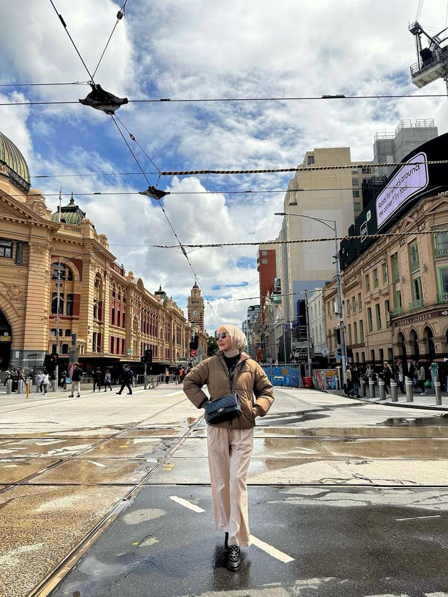 Marissya Icha dan keluarga saat liburan ke Melbourne.