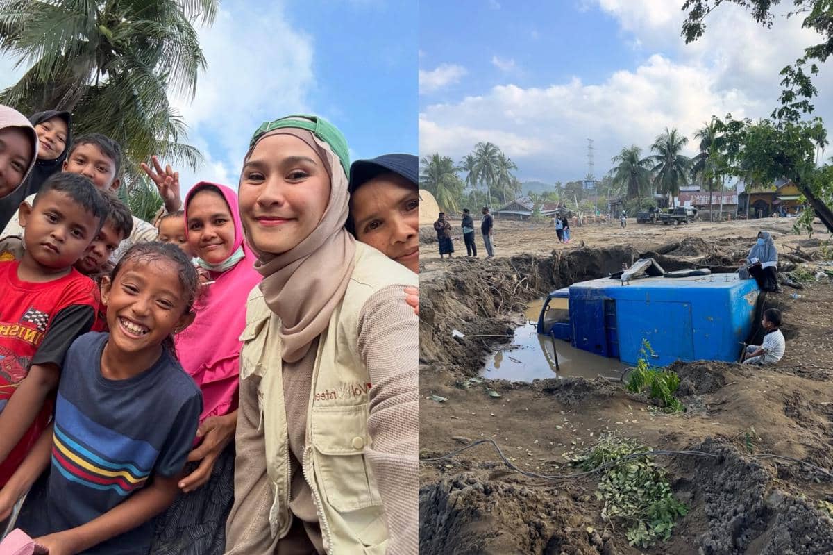 Zaskia Adya Mecca bantu korban banjir di Aceh