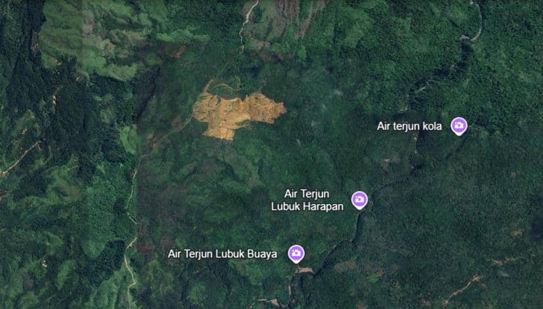 Citra satelit di Kawasan Tapanuli Selatan