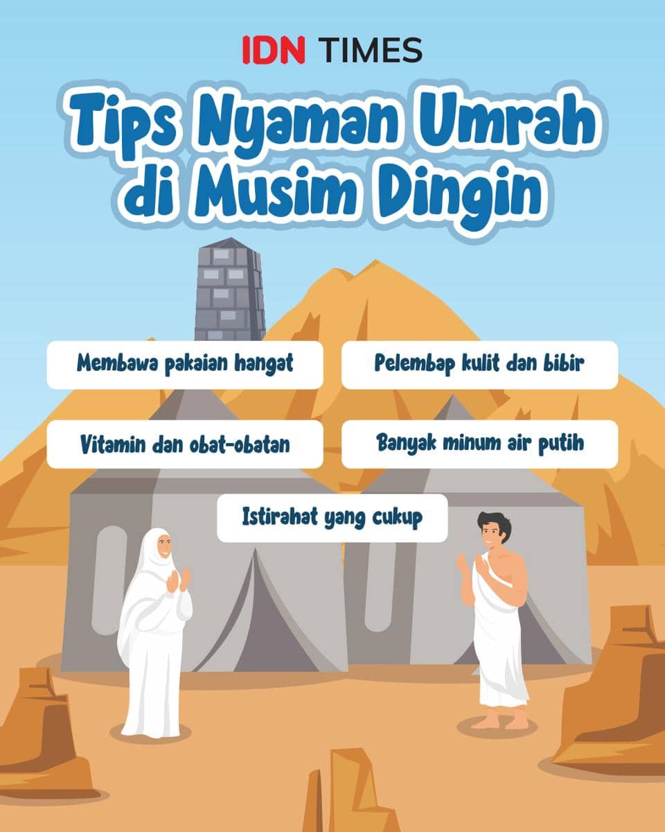 Infografik tips umrah saat musim dingin 