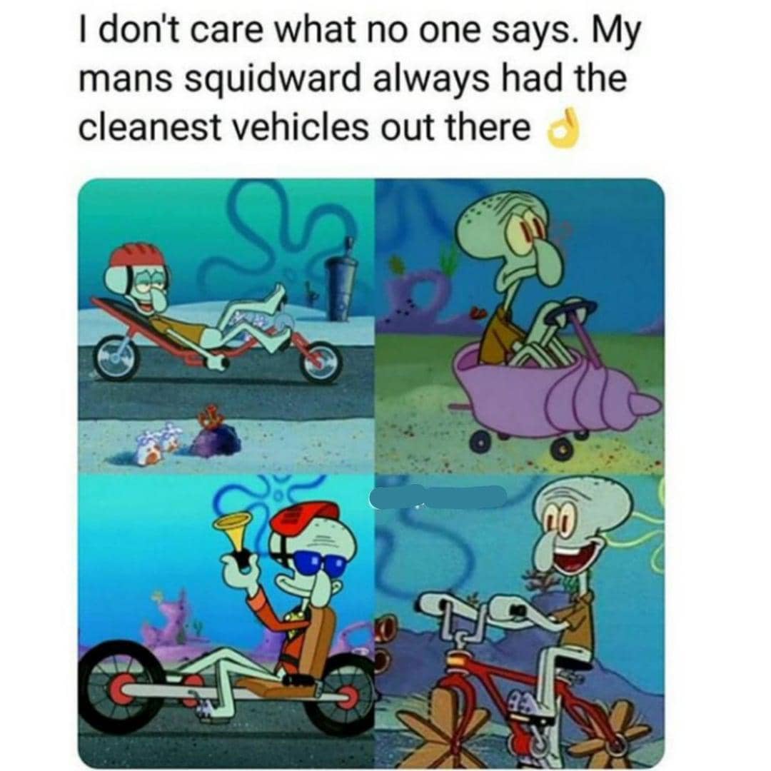 meme SpongeBob tentang kendaraan