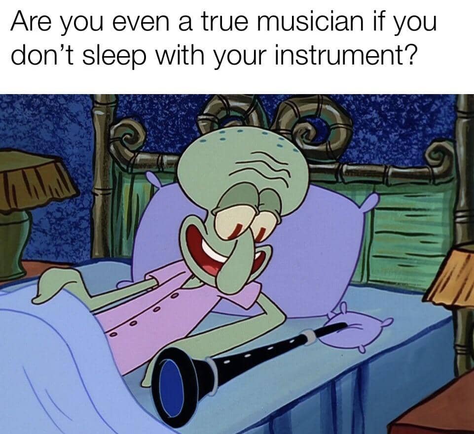 meme SpongeBob tentang klarinet