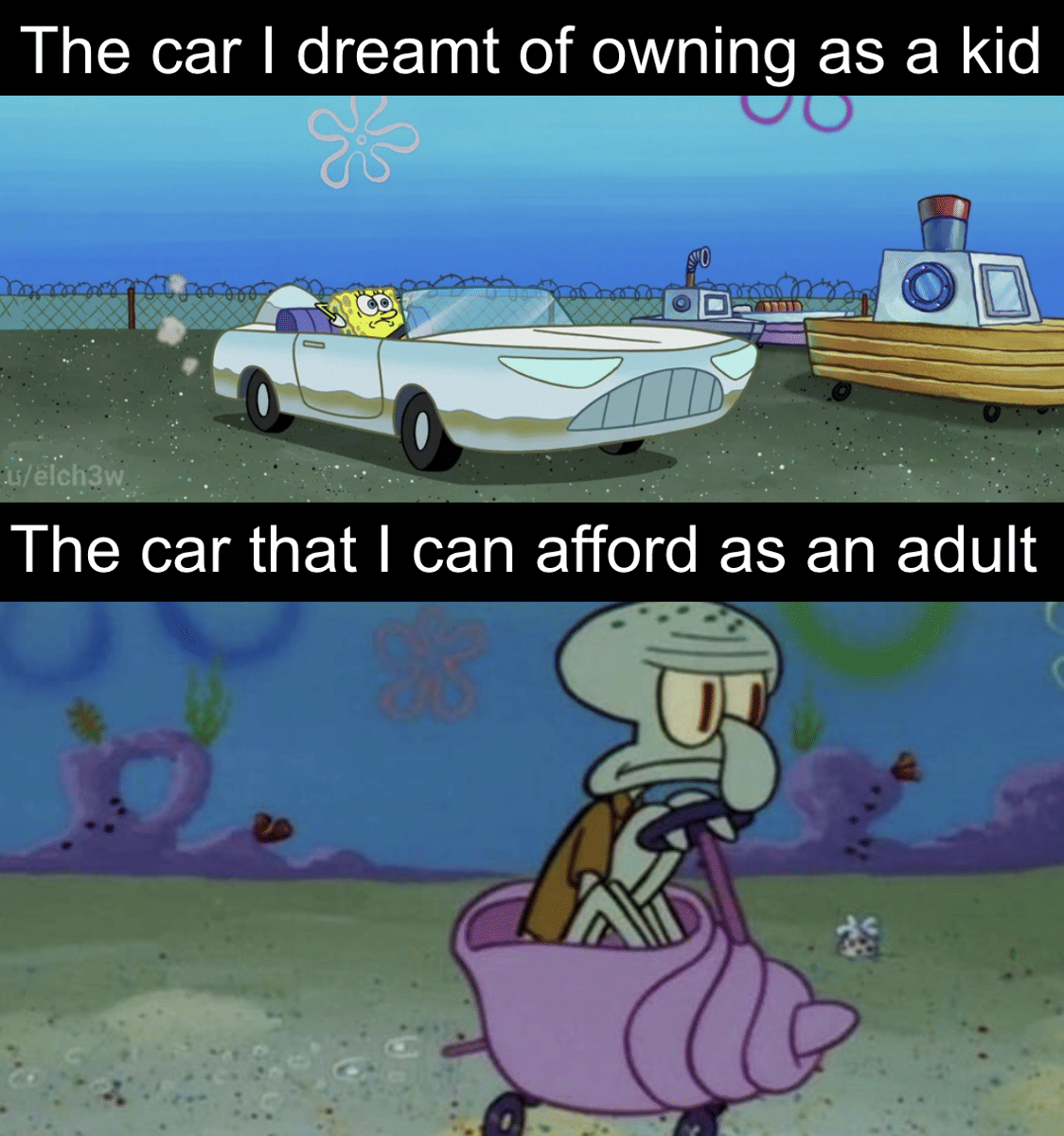 meme SpongeBob tentang kendaraan