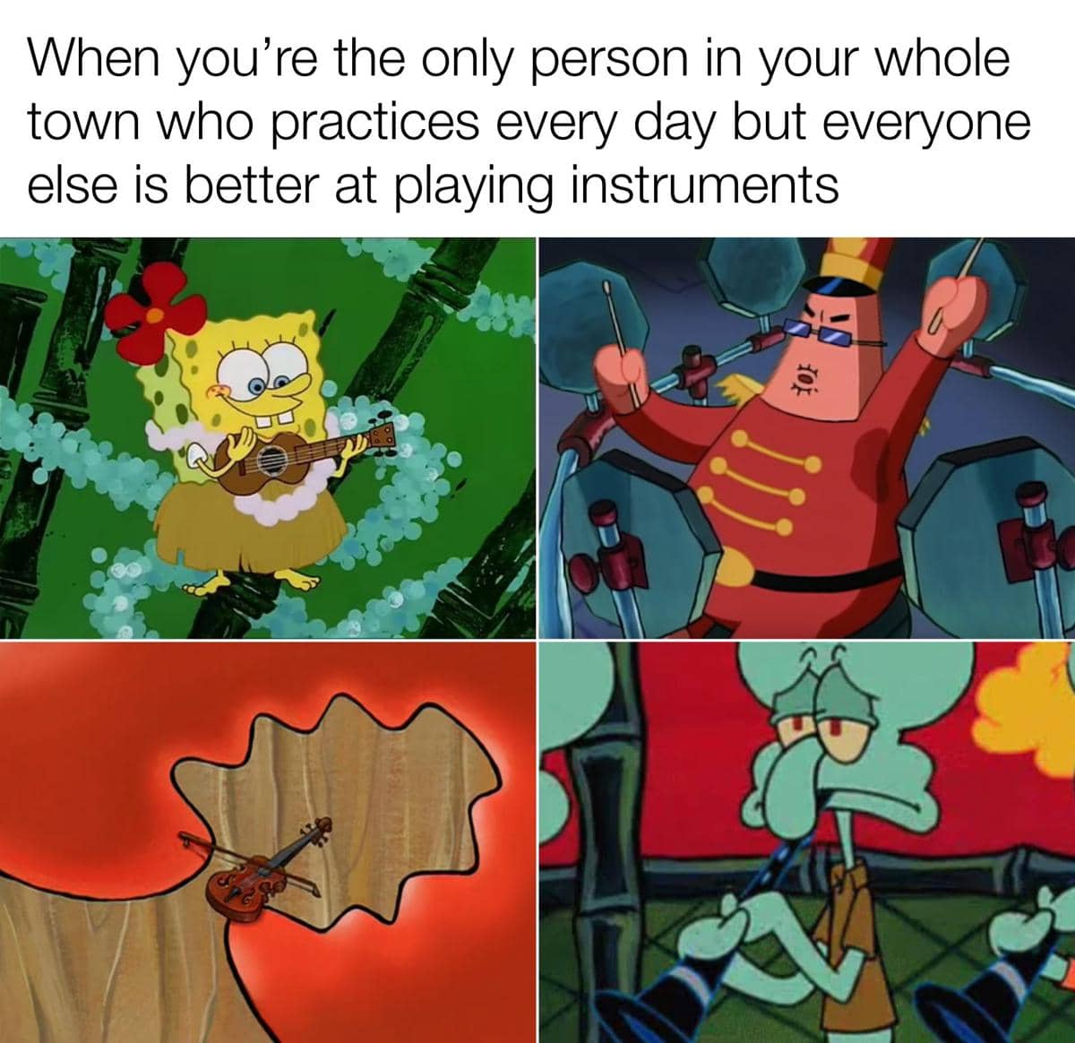 meme SpongeBob tentang klarinet