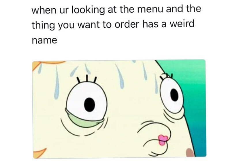 meme SpongeBob tentang menu