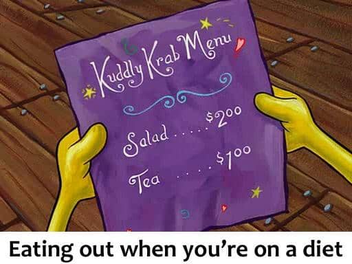 meme SpongeBob tentang menu