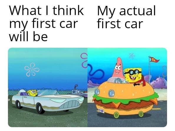 meme SpongeBob tentang kendaraan