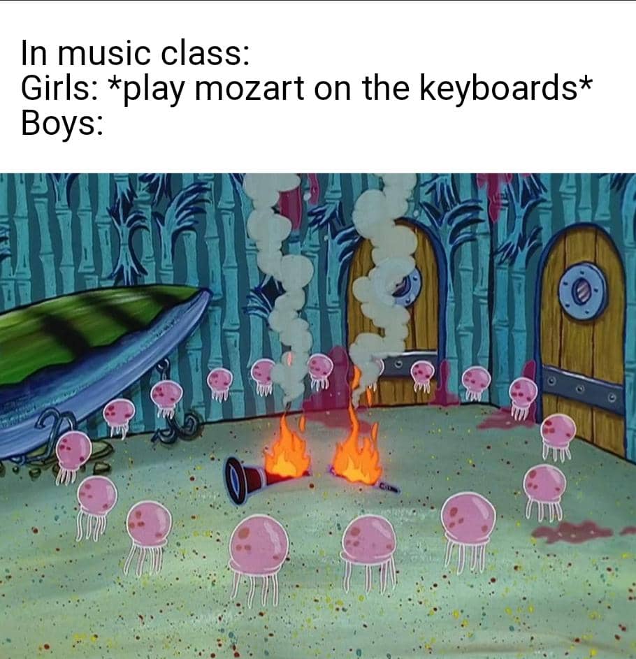 meme SpongeBob tentang klarinet
