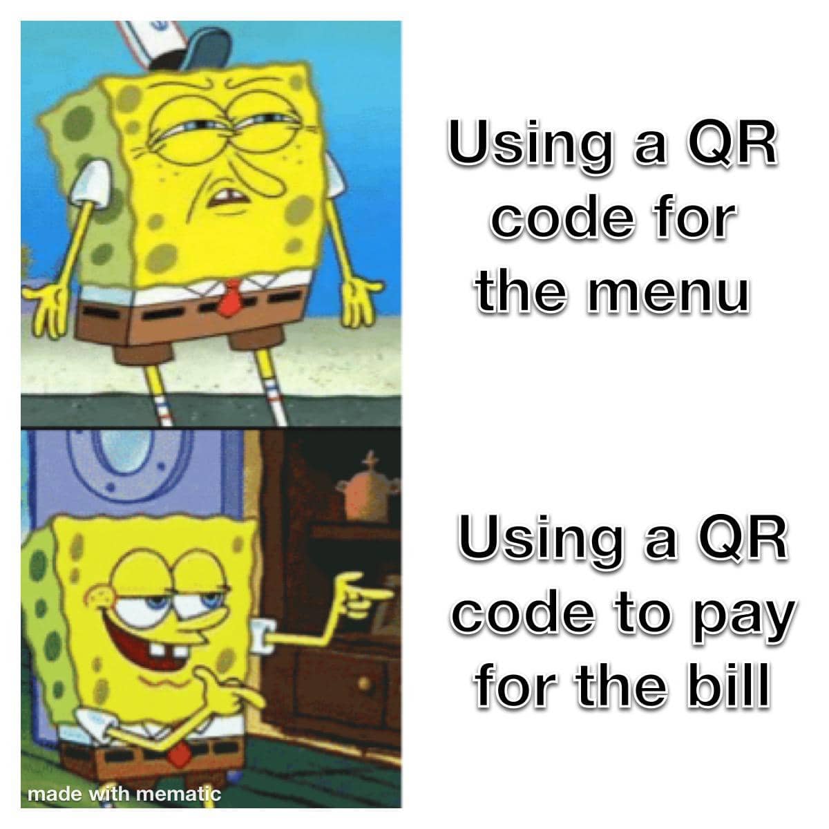 meme SpongeBob tentang menu