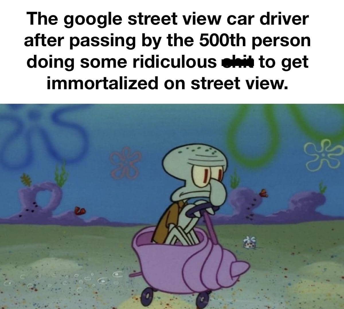 meme SpongeBob tentang kendaraan