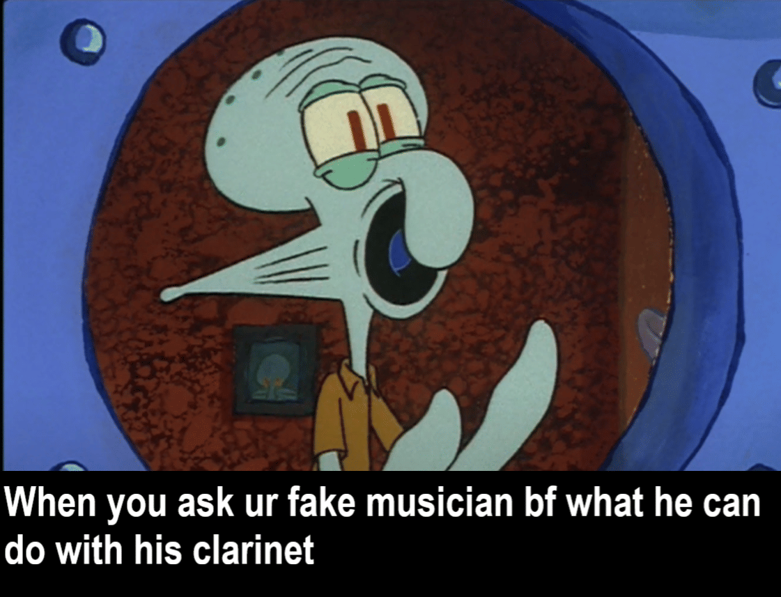 meme SpongeBob tentang klarinet
