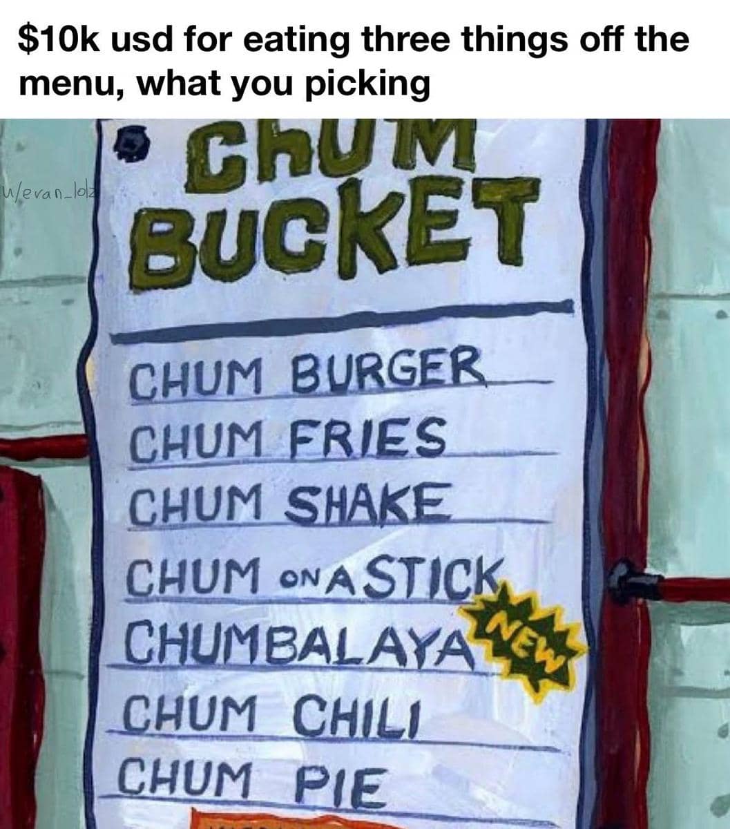 meme SpongeBob tentang menu