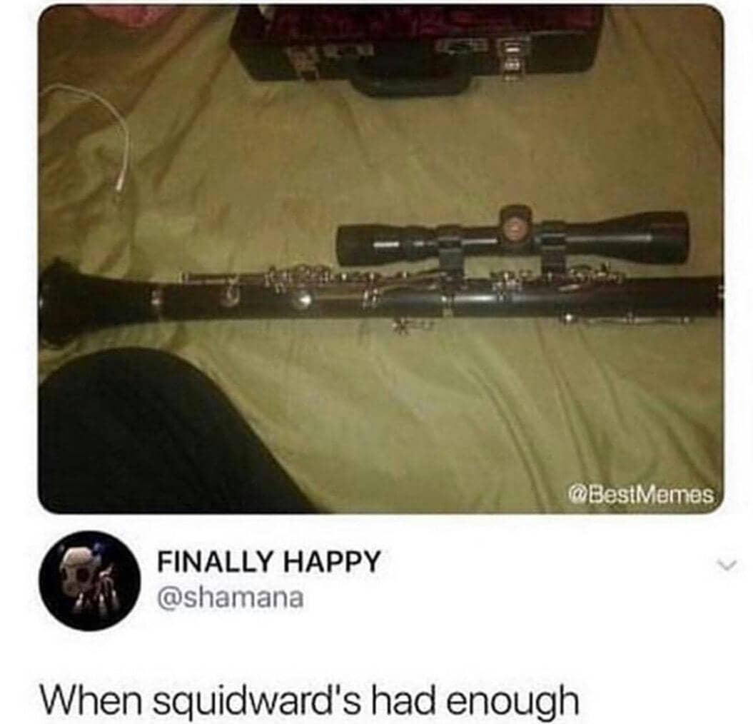 meme SpongeBob tentang klarinet