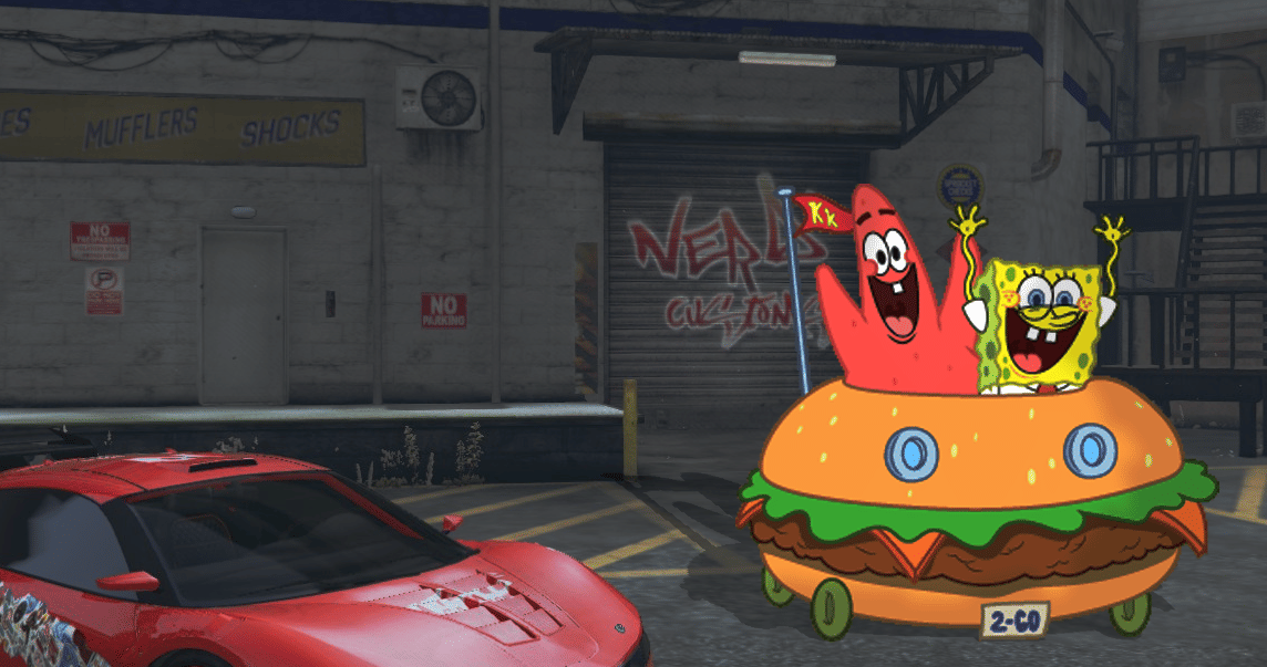 meme SpongeBob tentang kendaraan