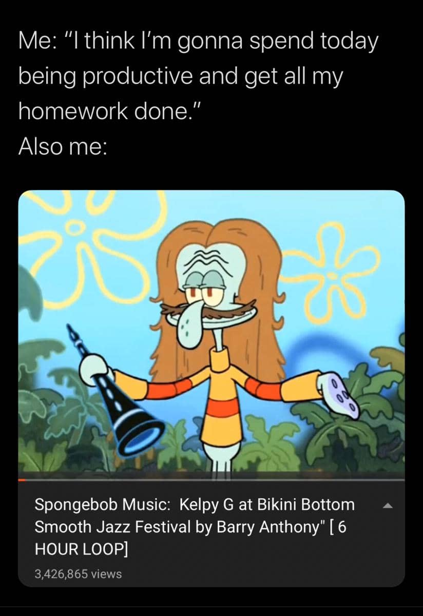 meme SpongeBob tentang klarinet