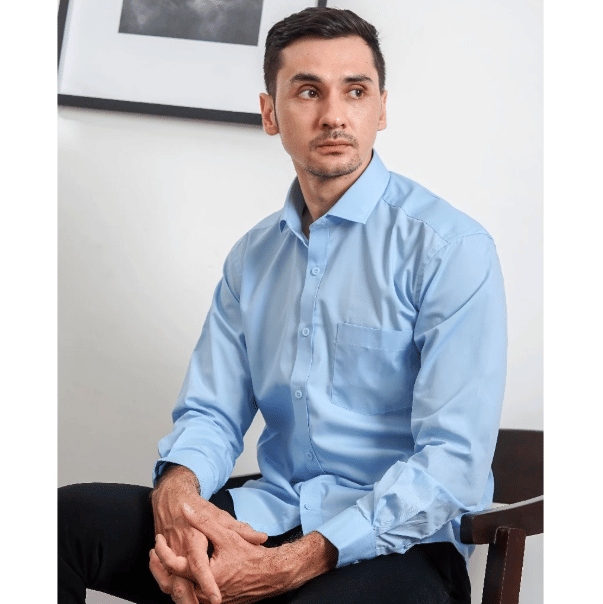 BOSS Kemeja Lengan Panjang Slim Fit Biru