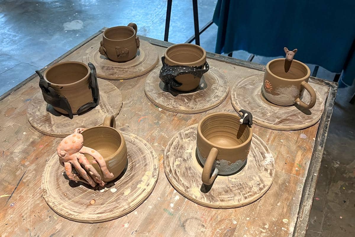 hasil pottery class sebelum dibakar 