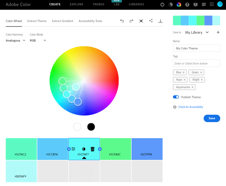 tangkapan layar website adobe color