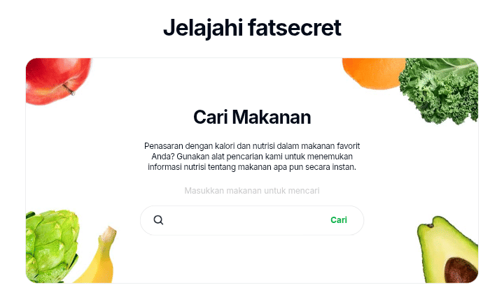 tangkapan layar website FatSecret