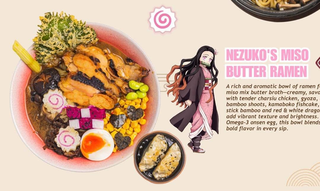 menu makanan kafe Demon Slayer