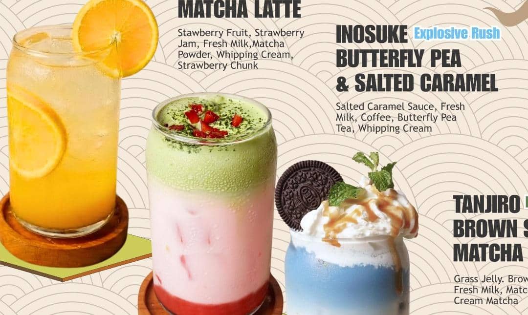 menu minuman kafe Demon Slayer