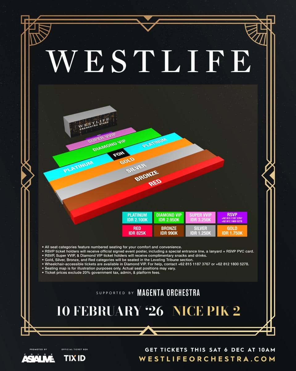 harga tiket konser orkestra Westlife di Jakarta 2026
