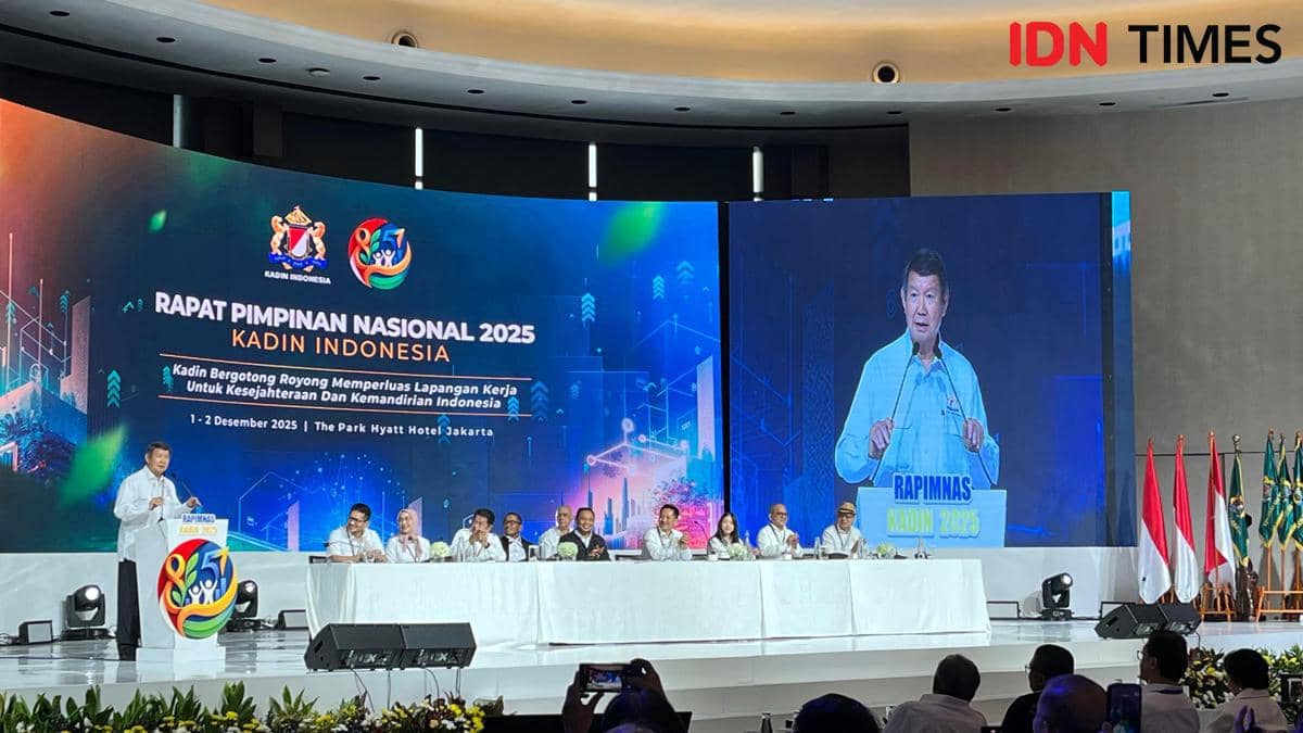 Ketua Dewan Pertimbangan Kadin Indonesia, Hashim Djojohadikusumo dalam Rapimnas 2025 Kadin