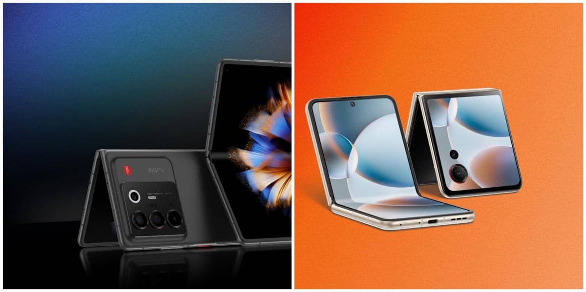 ZTE nubia Fold (kiri) dan ZTE nubia Flip3 (kanan)