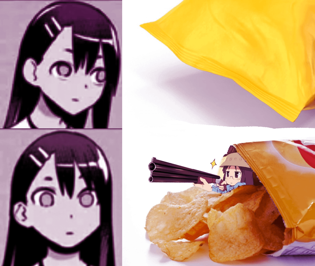 meme anime tentang keripik kentang
