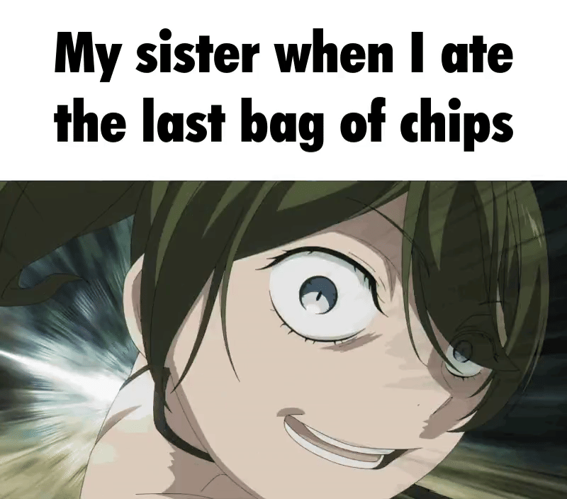 meme anime tentang keripik kentang