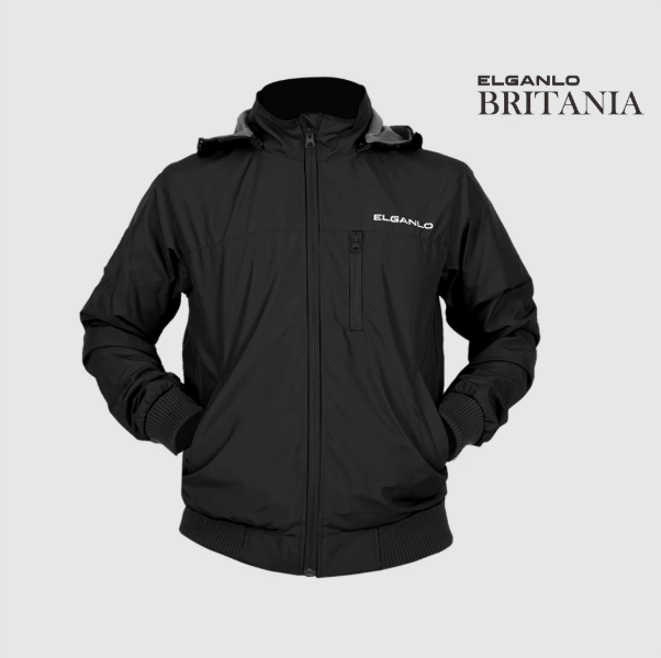 Elganlo Jaket Parasut Waterproof Black Britania