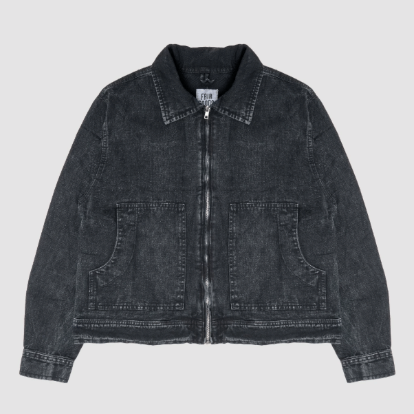 Fairgoods Work Jacket Boxy Denim Stuw Snow Black 