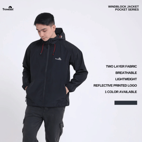 Troveast Windblock Jacket Pocket Series Black