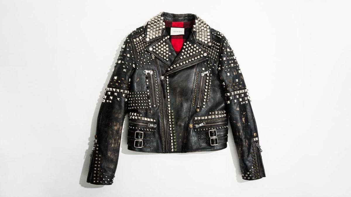Gucci Studded Leather Biker Jacket. 
