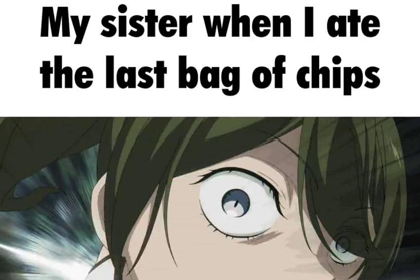 meme anime tentang keripik kentang