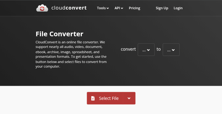 tangkapan layar website CloudConvert