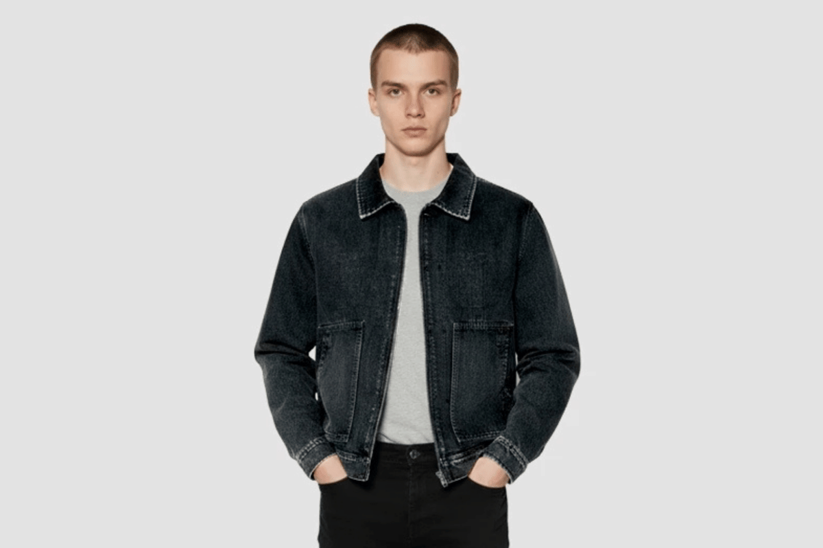 Fairgoods Work Jacket Boxy Denim Stuw Snow Black