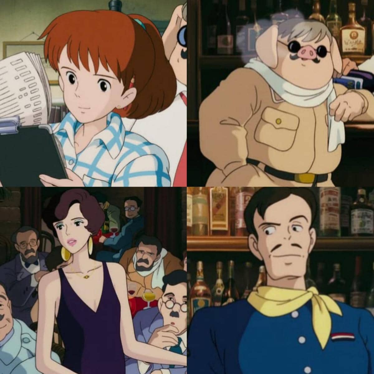 karakter Fio-Porco (atas) dan Gina-Curtis (bawah)