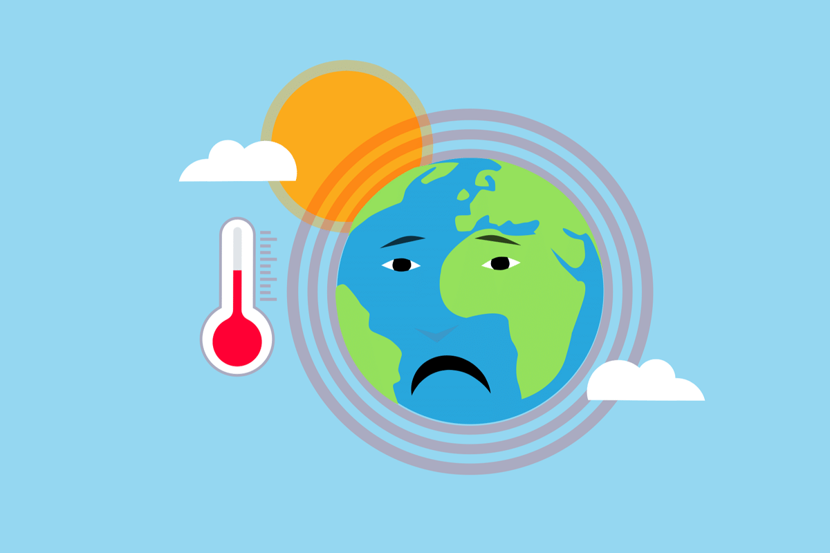 ilustrasi kenaikan suhu Bumi