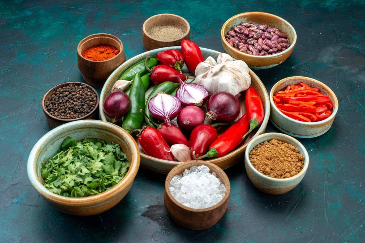 ilustrasi bumbu dapur 