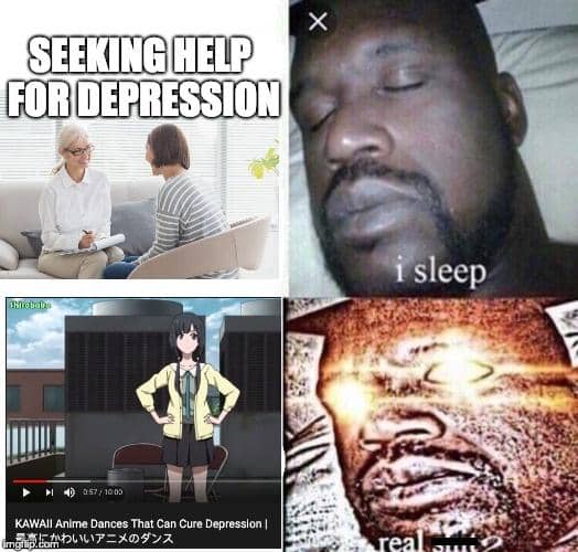meme anime tentang depresi