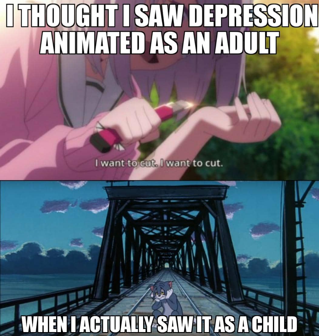 meme anime tentang depresi