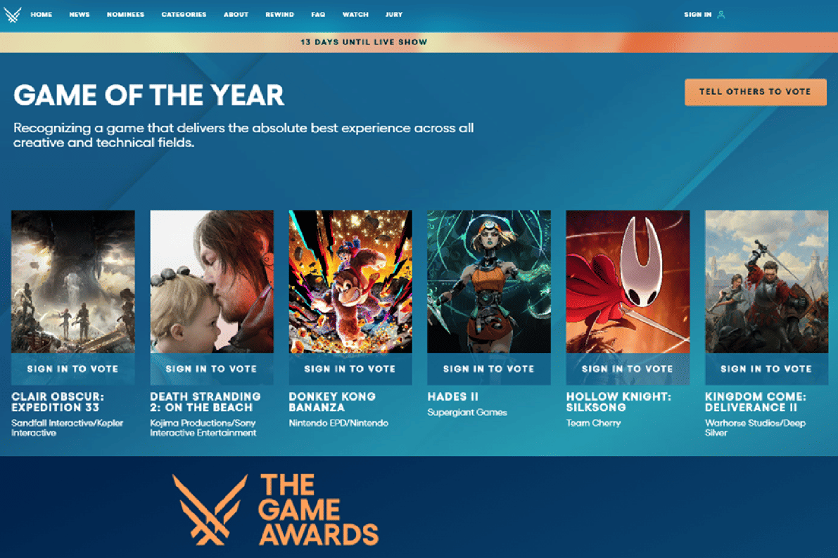 daftar nomine GOTY The Game Awards 2025