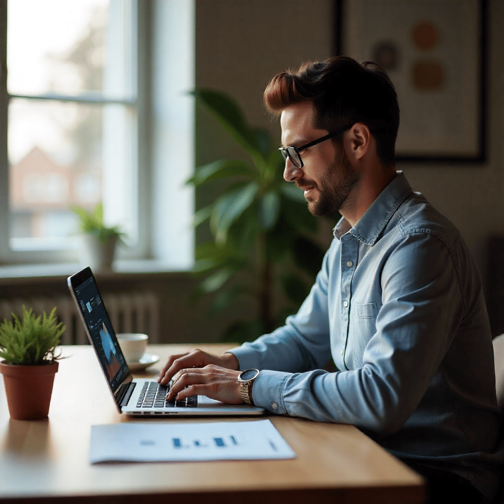 Seorang pemilik usaha kecil memanfaatkan teknologi AI untuk mengelola bisnisnya. (freepik.com)