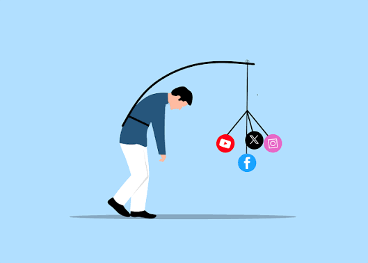 Kecanduan Medsos - Ilustrasi